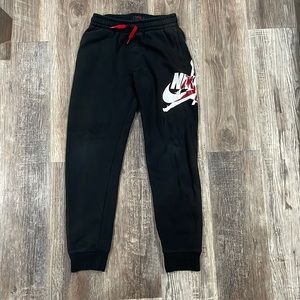 Nike Air Jordan Boys Black Logo Graphic Print Fleece Jogger Sweatpants